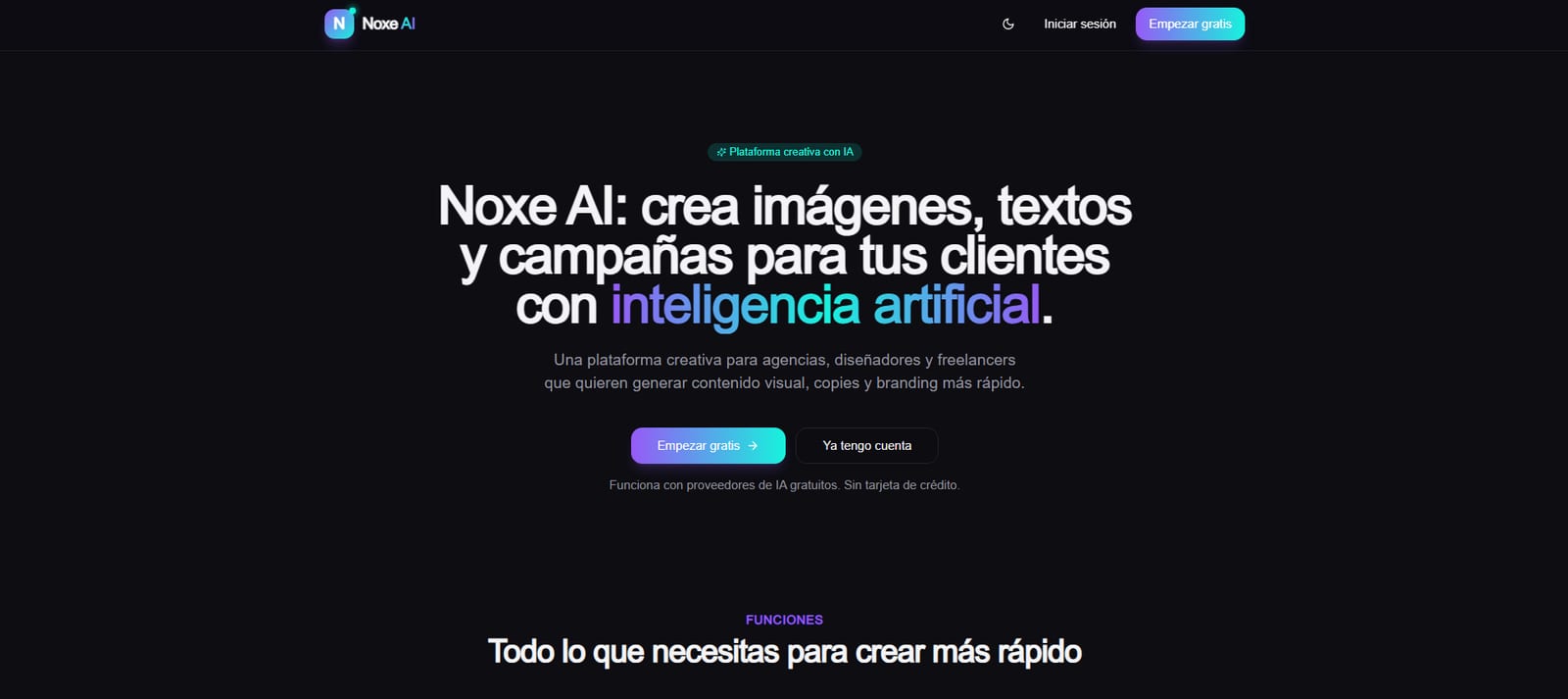 Plataforma de inteligencia artificial Noxe AI, desarrollada por Mark House