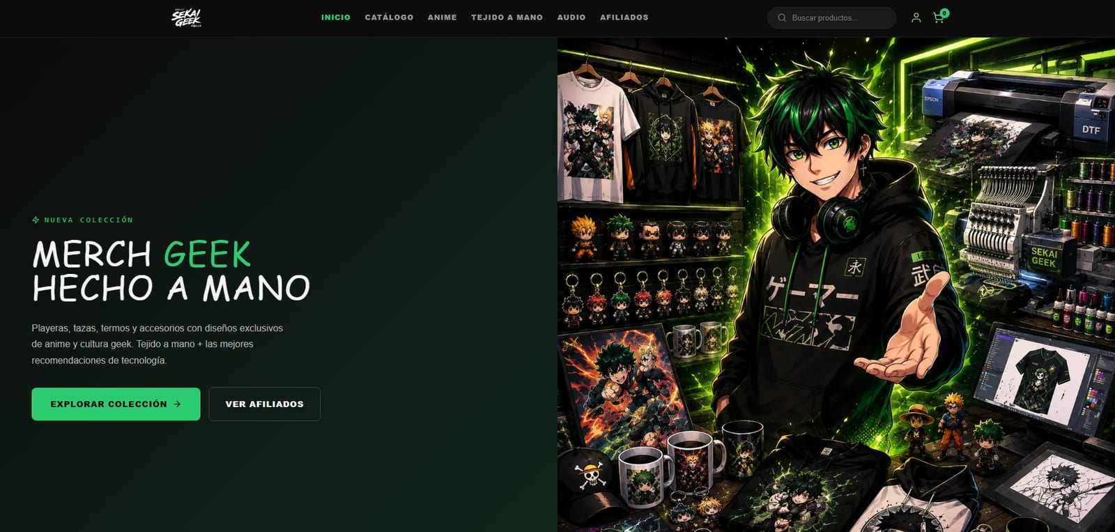 Tienda en línea de Sekai Geek, desarrollada por Mark House
